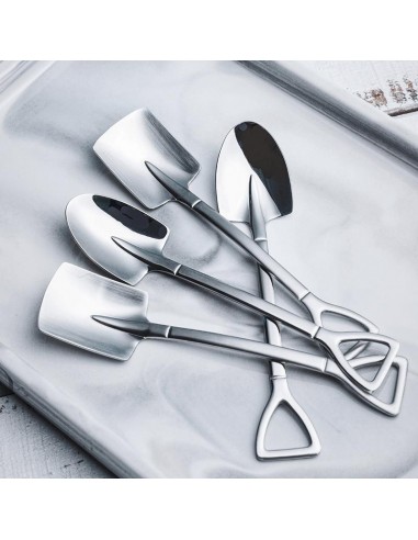 4 pcs pá colher de chá de aço inoxidável
