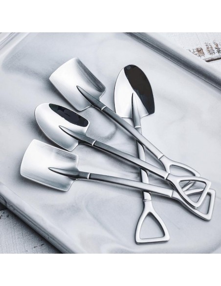 4 pcs pá colher de chá de aço inoxidável