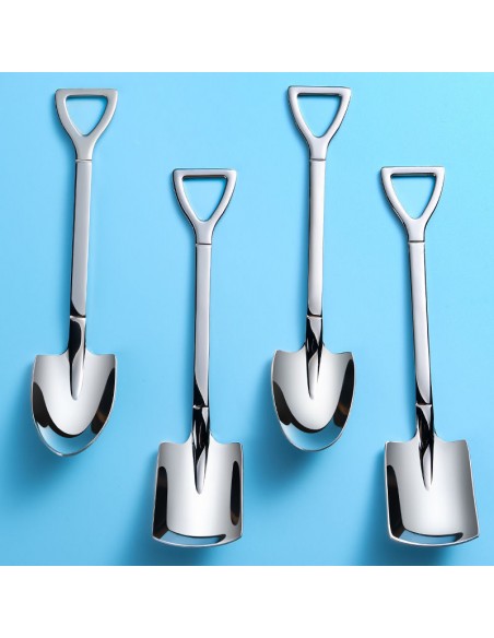 4 pcs pá colher de chá de aço inoxidável