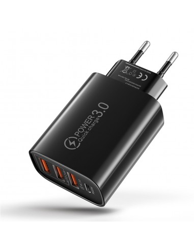 Carregador de viagem 3usb + tipo-cpd