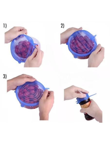 Kit Tampa de Silicone Universal (12 Peças)