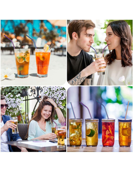 Kit 4 Canudos Aço Inoxidável