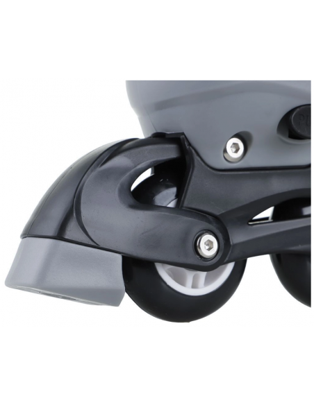 Patins Infantil 4 Rodas In Line com Kit Proteção Tamanho 32-35 Preto - brink+