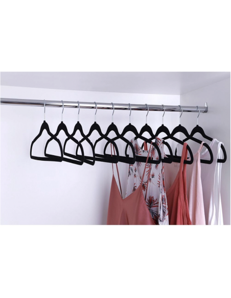 Conjunto de Cabides Aveludados Preto com 10 peças