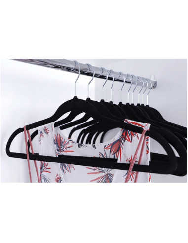 Conjunto de Cabides Aveludados Preto...