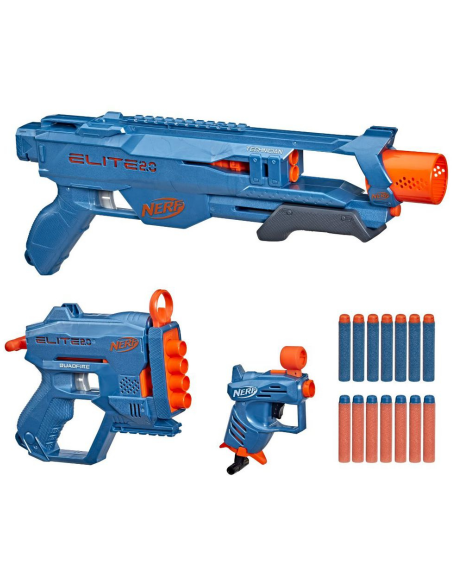Lança Dardos Nerf Elite 2.0 Kit Loadout Com 3 Lançadores - Technician Ds-2, Quadfire Qs-4 E Ace Sd-1 - F4179 - Hasbro