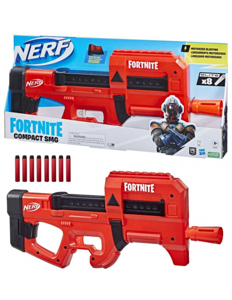 Lança Dardos Nerf Fortnite Compact Smg, Lançador Motorizado Estilo Ultra Red - F4167 - Hasbro